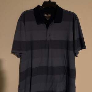 Tasso Elba Supima Cotton Blend Striped Polo Shirt Blue XXL